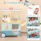 Colorful Wooden Ice Cream Truck Pretend Play Set for Toddlers with Vending Machine, Interactive Role-Playing Toy
